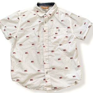 Boys size 8 buttons up (American flag)